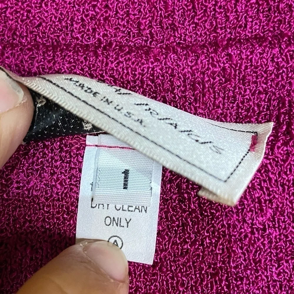 Vintage Brenda French fuschia pink boxy knit blazer small medium